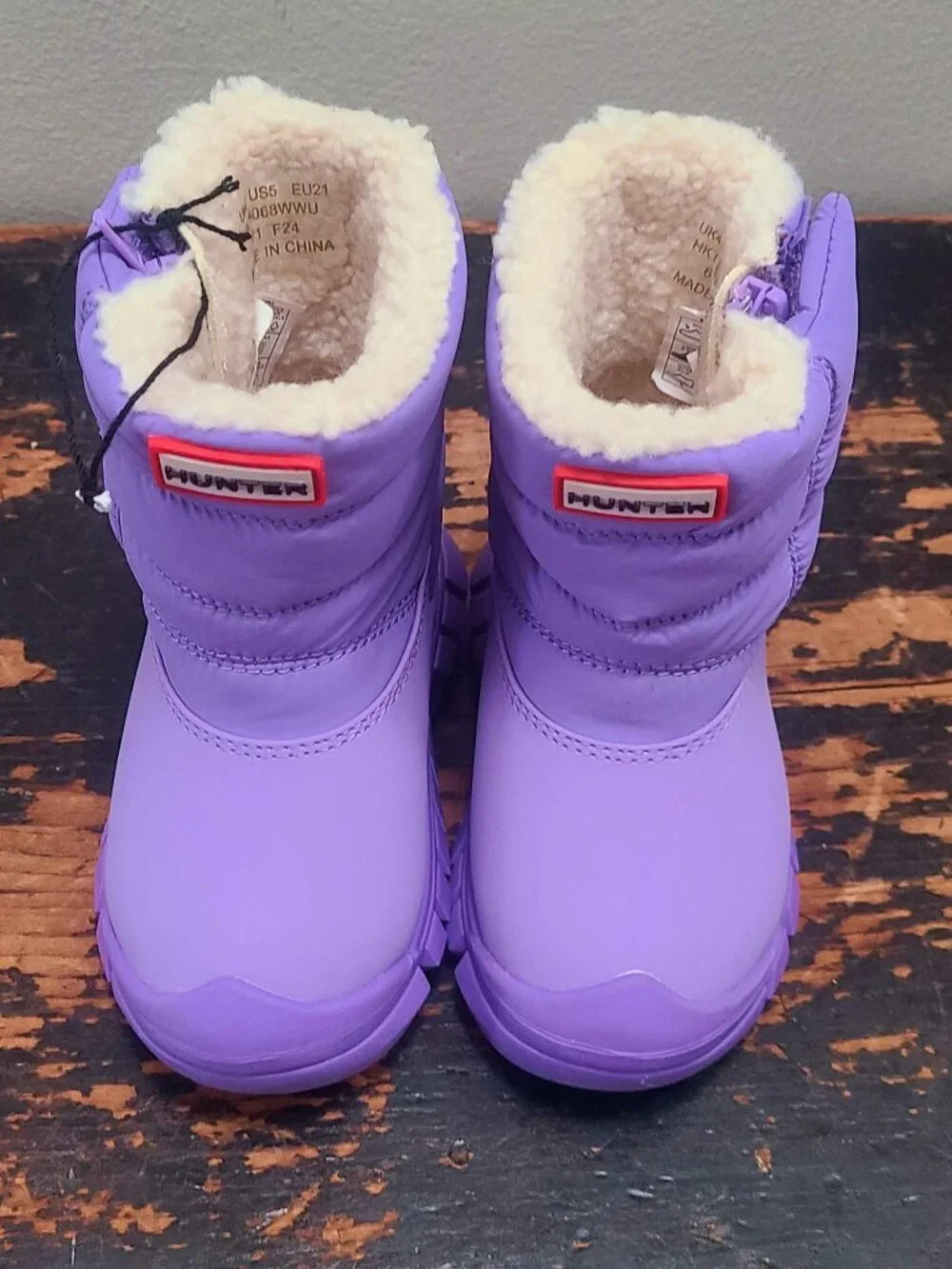 Hunter Toddler Girl Intrepid Insulated Snow Boots Waterproof Purple Boots Size 5